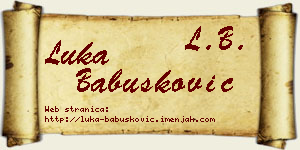 Luka Babušković vizit kartica